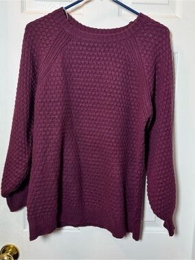 Staccato Plum Crewneck Textured Sweater